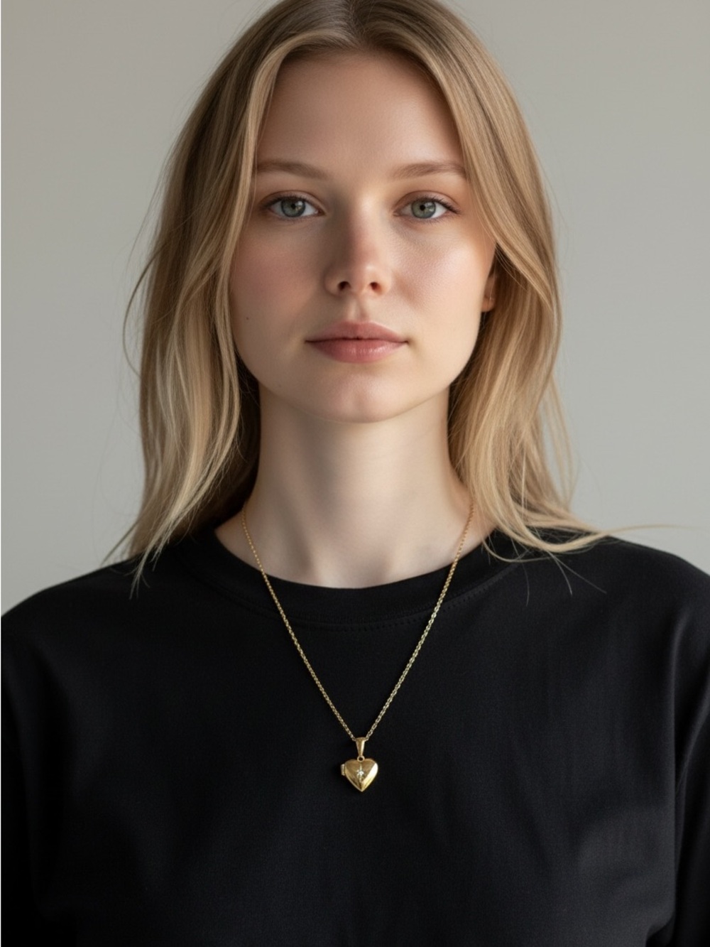 10/21 Gold Heart Locket Necklace - Women Jewelry
